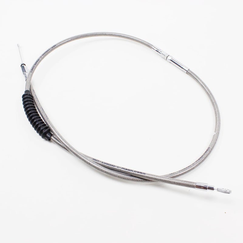 PJMTCUSTOM Chrome Silver Stainless Steel Braided Clutch Cable Fits For Harley Davidson Softail Dyna Sportster Touring Throttle by Cable Models (79.0“ Long) - Image 2